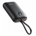 SWISSTEN POWER BANK VOLTBOX 35W 10000 mAh S INTEGROVANÝMI KABELY USB-C A LIGHTNING ČERNÁ