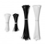 CONNECT IT ZipTie Stahovací pásky na kabely, celkem 200ks,100 a 200mm, ČERNÁ/BÍLA