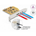Delock PCI Express x4 Karta na 1x externí USB Type-C™ 10 Gbps samice+ 1x externí USB Type-C™ 10 Gbps (DP Alt Mód) samice