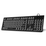 EVOLVEO K1010, klávesnice s bílým podsvícením, CZ+SK, černá