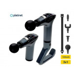 PLATINET MASÁŽNÍ PISTOLE 1500 mAh, 2400-3200 otáček za minutu, 4 nástavce, pás