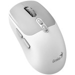 Genius NX-8080S BT Myš, bezdrátová, optická, 1600DPI, 7 tlačítek, tichá, Copilot, 2,4GHz, Bluetooth 5.3, bílo-šedá