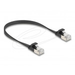 Delock Plochý patch kabel RJ45 zástrčka na zástrčku Cat.6A U/FTP 0,25 m, černý