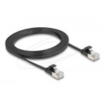 Delock Plochý patch kabel RJ45 zástrčka na zástrčku Cat.6A U/FTP 2 m, černý