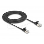 Delock Plochý patch kabel RJ45 zástrčka na zástrčku Cat.6A U/FTP 3 m, černý