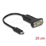 Delock Adaptér USB Type-C na 1 x Sériové RS-232 D-Sub 9 pin samec s maticemi 25 cm