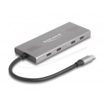 Delock 7portový USB Hub 10 Gb/s se 4 x USB Type-C samice a 3 x USB Type-A samice s PD 80 W