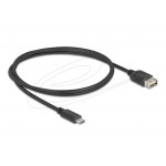 Delock USB 2.0 kabel USB Type-C samec na EASY USB Type-A samice 1 m, černý