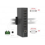 Delock Průmyslový rozbočovač ze 7 x USB 2.0 Typ-A s ochranou proti elektrostatickému výboji (ESD) až 15 kV ,DIN