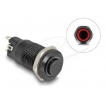 Delock Push Switch pro instalaci černý 12 mm 12 V 4 x pájené připojení LED červený kroužek