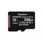 KINGSTON 256GB microSDXC CANVAS Plus Memory Card 150MB/s Read, UHS-I Speed Class, U1, V10, A1 - bez adaptéru