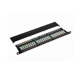 DATACOM Patch panel 19" STP 24 port CAT5E LSA 0.5U BK (3x8p)