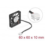 Delock Axiální ventilátor: 12 V DC, 60 x 60 x 10 mm, černý