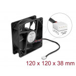 Delock Axiální ventilátor: 12 V DC, 120 x 120 x 38 mm, černý