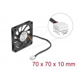 Delock Axiální ventilátor: 12 V DC, 70 x 70 x 10 mm, černý