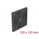 Delock Rošt ventilátoru s protiprachovým filtrem, rozměr 120 x 120 mm, černý