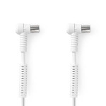 Nedis CSGB40120WT15 - Koaxiální Kabel 120 dB | 75 Ohm | 4x Stíněný | úhlový  | Zástrčka - Zásuvka | 1,5 m | Bílá