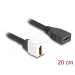 Delock Kabel HDMI Keystone modulu ze zásuvky na zásuvku, 8K 60 Hz, 20 cm, černý