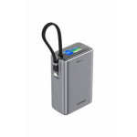 SWISSTEN POWER BANK CESTOVNÍ 25000 mAh (96.25Wh) 100W S INTEGROVANÝM KABELEM USB-C ŠEDÁ