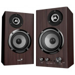 Genius SP-HF1812BT Reproduktory, 2.0, 50W, Bluetooth 5.3, 3,5mm jack, dřevěné, tmavě hnědé