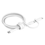 Belkin BOOST CHARGE™ PRO 2v1 USB-C a Lightning kabel, 1,5m, bílý - odolný