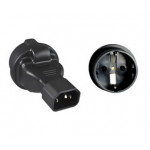 Premium Cord Adaptér IEC C14 male na SCHUKO CEE 7/3 female, napětí 230V, max.proud 10A