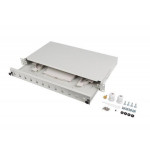 LANBERG 19" 1U OPTICKÝ PATCH PANEL 12XSC SIMPLEX / 12XLC DUPLEX ŠEDÝ + PŘÍSLUŠENSTVÍ