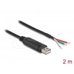 Delock Adaptérový kabel z rozhraní USB 2.0 Typu-A na sériové rozhraní RS-485 s třemi volnými konci vodičů, 2 m