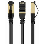 GEMBIRD PP8-LSZHCU-BK-1M – S/FTP Cat. 8 patch kabel s LSZH pláštěm, černý, 1 m