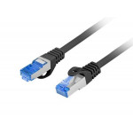 Lanberg PATCHCORD CAT.6A S/FTP LSZH CCA 0.25M BLACK FLUKE PASS