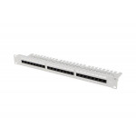 LANBERG PATCH PANEL 24 PORTŮ 1U 19" CAT.6 UTP S POLICÍ ŠEDÝ