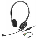 Genius HS-200C Headset, drátový, náhlavní, mikrofon, redukce na 1× 3,5 mm jack, černý