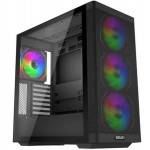 EVOLVEO Scorpio, skříň eATX/ATX, 4x ARGB ventilátor 120mm, boční panel temperované sklo + mřížkovaný přední panel
