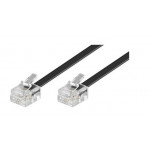 PremiumCord Kabel telefonní rovný 6P4C plug - 6P4C plug 6m - černý