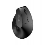 C-TECH myš VEM-15, vertikální, Dual mode, bezdrátová, BT5.0 + 2,4GHz, 1600DPI, baterie 400 mAh, černá