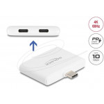 Delock Adaptér z rozhraní USB Type-C™ na USB-C™ Data 10 Gbps a Video 4K, 60 Hz + USB Type-C™, PD, 92 W
