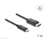 Delock Koaxiální kabel USB Type-C™ na DisplayPort (DP Alt Mode) 4K 60 Hz s pleteným opláštěním 1 m