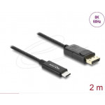 Delock Koaxiální kabel USB Type-C™ na DisplayPort (DP Alt Mode) 4K 60 Hz s pleteným opláštěním 2 m