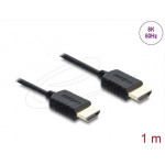 Delock Koaxiální kabel High Speed HDMI 8K 60 Hz 48 Gbps s pleteným opláštěním 1 m