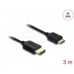 Delock Koaxiální kabel High Speed HDMI HDMI samec na Mini HDMI samec 8K 60 Hz 3 m