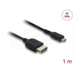 Delock Koaxiální kabel High Speed HDMI HDMI samec na Micro HDMI samec 8K 60 Hz 1 m