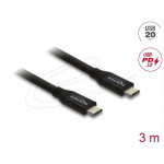Delock Koaxiální kabel USB 20 Gbps USB PD 3.0 60 W 3 m