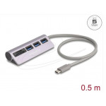 Delock 3 portový rozbočovač USB 5 Gbps včetně čtečky karet SD a Micro SD s konektorem rozhraní USB Type-C™