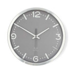 Nedis CLWA7226SS - Nástěnné hodiny | Průměr: 300 mm | Hliník | Rádiem řízený čas | Tichý pohyb | Kov / Šedá