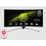 MSI Gaming MAG 345CQR, 34" VA zakřivený /3440x1440 (UWQHD)/180Hz/1ms/DP/2xHDMI/Výškově nastavitelný/černá