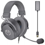 Endorfy VIRO Plus USB Alt Grey Headset,herní,náhlavní,drátový,odnímatelný mik.,53mm měniče,3,5mm jack + externí zvk.karta/šedý