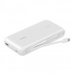Belkin BOOST CHARGE™ USB-C Power Delivery PowerBanka s integrovaným USB-C kabelem, 10000mAh, 30W, bílá