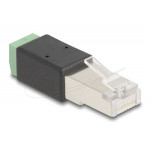 Delock Adaptér ze zástrčky rozhraní RJ45 na svorkovnici, 2 pinový