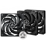 ARCTIC P12 Slim PWM PST, 120mm, 4pin, PWM, 3 kusy, černá