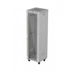 LANBERG Volně stojící skříň 19" 42U/600x600 (v rozloženém stavu) síťované dveře LCD černá (RAL9004)  